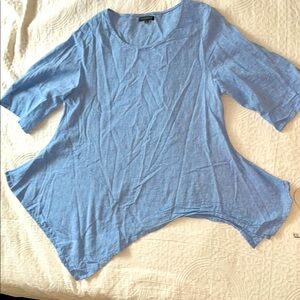 For Cynthia Light Blue Asymmetrical Tunic